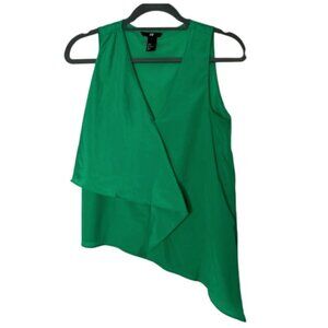 H&M Green Asymmetric Size 2 Kelly Green Blouse Sleeveless